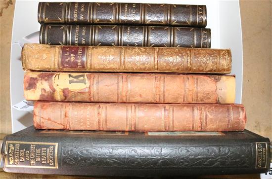 Dickens, Sketches by Boz, 1837 (J Macrone), 2v; Tale of Two Cities, 1860; Our Mutual Friend, 1865, 2v (a.f.) & Christmas Carol (illus)